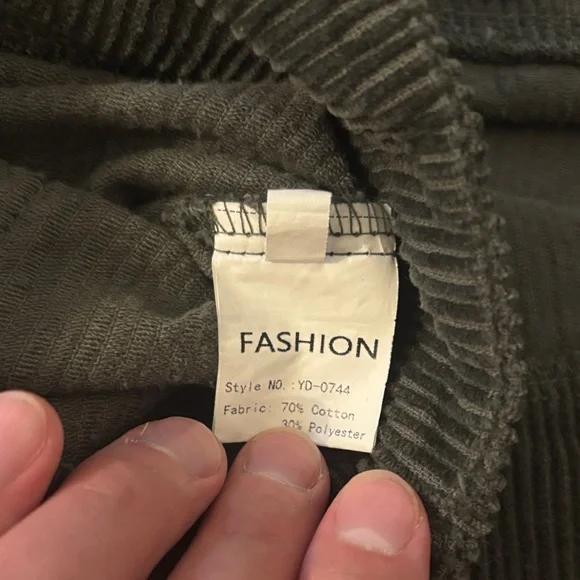 Fashion Women’s Corduroy Dress in Olive Green, Size Small - Picture 3 of 6